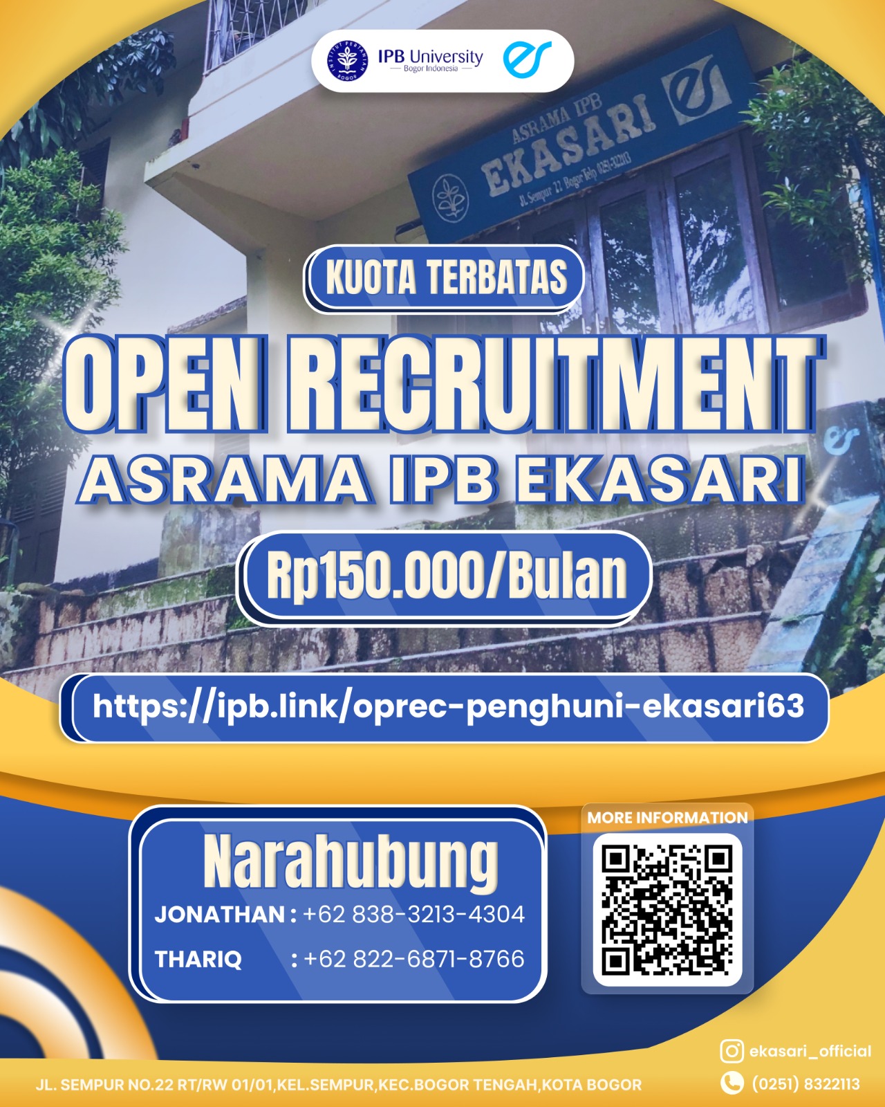 Open Recruitment Asrama IPB Ekasari